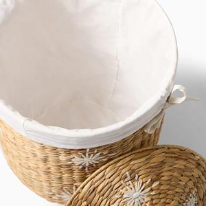 Cesta de jacinto de agua bordada con tapa, cesta de almacenamiento hecha a mano, venta al por mayor, ecológica, hecha en Vietnam - Product Image 5