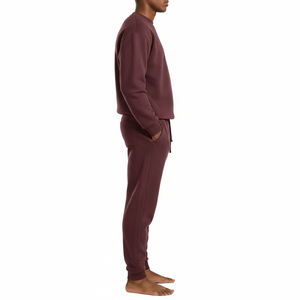 ชุดเซ็ตเสื้อสเวตเชิ้ตและกางเกงจ็อกเกอร์ผู้ชายทรงโอเวอร์ไซส์ ชุดวอร์มผ้าฝ้าย รับทำโลโก้ตามสั่ง ผลิตแบบ OEM ODM สำหรับขายส่ง - Product Image 3