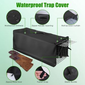 Trampa Humana para Gatos y Mapaches con Cubierta Impermeable, Jaula Plegable de Alambre Galvanizado con Guantes para Captura y Liberación de Animales Vivos, Jaula para Mascotas - Product Image 2