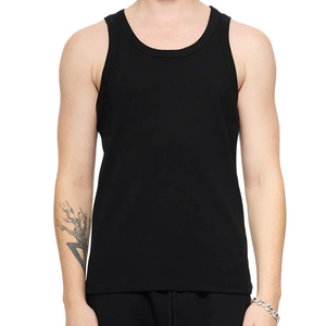 2026 New Men's Solid Color 100% Cotton Tank <b>Tops</b> Sleeveless Muscle Vest for Gym Use Sportswear V-24 - Product Image 1