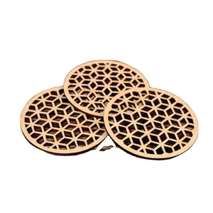 Handmade Eco-Friendly Durable Trendy Wooden <b>Coasters</b> <b>Set</b> with Customizable Shapes (Round/Rectangle) and Thickness Options - Product Image 2