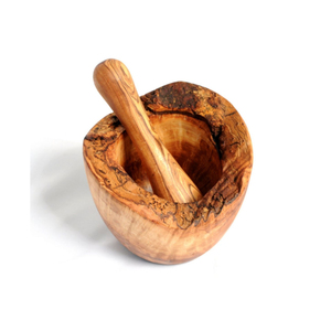 Handmade Wood Mortar and Pestle Set Natural Edge Wooden Spice and <b>Herb</b> <b>Grinder</b> for Kitchen Eco-Friendly Crusher Bowl - Product Image 5