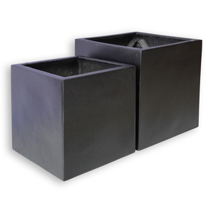 <b>Square</b> Resin Planter Minimalist Design Indoor Flower Green Plant <b>Pot</b> Black Finish - Product Image 4