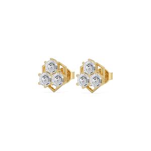 Boucles d'oreilles en diamant hexagonal cultivé en laboratoire de 3,28 carats en or rose 9 carats, bijoux élégants pour femmes avec un éclat exceptionnel - Product Image 5