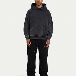 Sudaderas con Capucha para Hombre de Alta Calidad, Estilo Vintage, Lavado Ácido, 100% Algodón, Felpa, Talla Grande, Diseño Personalizado Bordado - Product Image 5