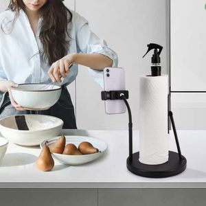 Portarotolo da Cucina 3 in 1 Resistente con Supporto per Telefono e Flacone Spray per Uso Domestico - Product Image 3