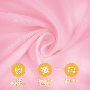 Set di 6 Tovaglie in Poliestere Effetto Lino Rosa da 70 Pollici, Adatte per Tavoli da 30-54 Pollici, Coperture in Tessuto per Matrimoni, Lavabili, Design Circolare - Product Image 2
