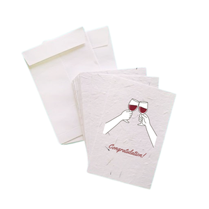 Cartes de vœux écologiques personnalisées en papier semence, plantables avec des graines de souci, estampage à chaud pour un message porte-bonheur - Product Image 3