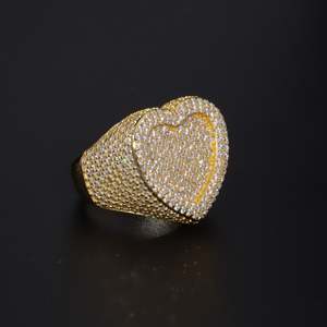 Anillo de Diamante Moissanite con Diseño de Corazón, Plata de Ley 925, VVS, Anillo con Incrustaciones de Diamantes, Joyería de Lujo Estilo Hip Hop, Regalo para Mujeres y Hombres - Product Image 3