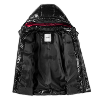 Blouson matelassé noir unisexe avec fermeture éclair, imperméable, coupe-vent, rembourré en fibre de polyester, manteau d'hiver décontracté, couleur unie, col montant