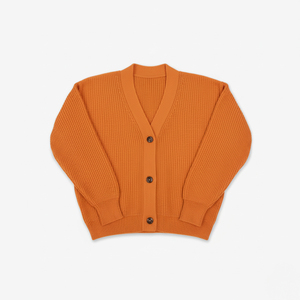 869 PSC Cardigan décontracté simple à col en V, couleur unie, anti-plis, tricoté en câble vietnamien, 100% acrylique, 3 boutons, épaules tombantes - Product Image 4