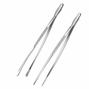 2 Pinzas Largas de Acero Inoxidable con Dientes de Precisión y Pinzas de Cocina para Manicura, Duraderas para Uso Doméstico - Product Image 1