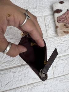 Monedero de piel de vaca con pelo en piel de vaca, bolso de mano de cuero con estilo, bolso de mano de cuero de estilo occidental - Product Image 6