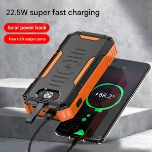 Khẩn cấp không thấm nước ngoài trời ngân hàng điện 50000mAh không dây năng lượng mặt trời sạc với đèn pin kép và la bàn - Product Image 2
