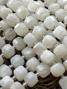 ลูกปัดมูนสโตนธรรมชาติรูปทรงลูกบาศก์ สวยงาม สีขาว คุณภาพสูง สำหรับทำเครื่องประดับ - Product Image 6