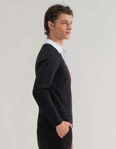 เสื้อรักบี้แขนยาวผู้ชาย ปกติดกระดุม แขนยาว ทอเนื้อผ้าอย่างดี สวมใส่สบายๆ สำหรับฤดูใบไม้ร่วง - Product Image 2