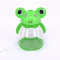 Bouteille d'eau pour enfants en forme d'animal mignon, 465 ml, sans BPA, écologique, en plastique PET, avec paille et bouchon, compatible lave-vaisselle