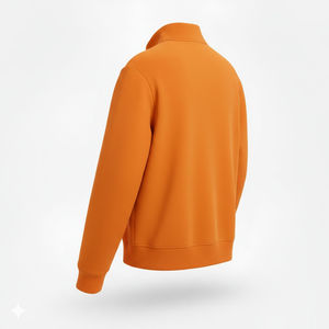 เสื้อสเวตเชิ้ตผู้ชายแบบซิปครึ่งตัว ผ้าฟลีซ คอตั้ง ลายเรียบ สำหรับฤดูหนาว เป็นมิตรกับสิ่งแวดล้อม ผลิตจากผ้าถัก - Product Image 5