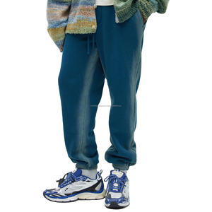 Customized Wide <b>Leg</b> Sunfaded Cotton Fleece Vintage Trackpants Mens Streetwear Baggy Joggers Wholesale. - Product Image 1