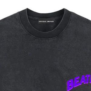 เสื้อยืดแขนสั้นผู้ชายไซส์ใหญ่ สีดำ คอกลม สไตล์สตรีท พิมพ์ลายตัวอักษร ผ้าฝ้ายเจอร์ซีย์ถัก 100% โลโก้ด้านหน้า - Product Image 2