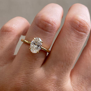 1.50 Carat Oval Cut Lab Grown Diamond <b>Solitaire</b> Engagement <b>Ring</b> 14K Gold IGI Certified D E VVS VS Custom Gold Bridal <b>Ring</b> - Product Image 1
