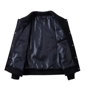 Wholesale Custom Team <b>Winter</b> Stand Collar Front Logo High Quality Canvas Fleece Lined University Famivsty <b>Jacket</b> for - Product Image 3