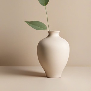 Modern Minimalist <b>Ceramic</b> Flower <b>Vase</b> Handcrafted Textured Matte Finish Sandstone Effect Customized Color Eco-Friendly - Product Image 5
