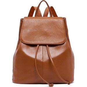 Sac à dos en cuir de buffle véritable souple pour femme, style minimaliste, pour voyages, école, bureau, usage quotidien - Product Image 6