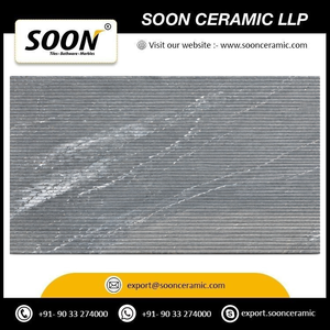 Losa de Mármol Magnética Negra con Superficie Acanalada, Decoración de Pared para Sala de Estar, Diseño Contemporáneo, Piedra Impermeable en Forma de Losa Grande - Product Image 4