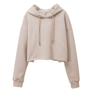 Women's <b>Winter</b> Hooded Crop <b>Top</b> Hoodies 100% Cotton Fleece Breathable Comfortable Front Logo Casual - Product Image 1