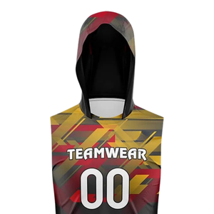 Camiseta de Fútbol 7v7 para Niños, Sin Mangas, con Capucha, Uniforme de Equipo Personalizado, Estampado Geométrico Sublimado, Nombre y Número del Jugador - Product Image 3