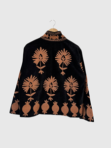 Veste en velours brodée à manches longues, motif géométrique, broderie à la main, vêtements d'automne pour adultes - Product Image 4