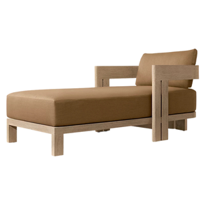 Hot Sale The Plaza Luxury Modern Minimalist teak Outdoor Daybed <b>Sofa</b> With Thick Armrest Cushion Lounge Chair Contemporary - Product Image 1