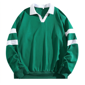 Fashionable knitted Custom <b>Men</b> light green <b>white</b> stripe <b>polo</b> shirts long Sleeve Breathable cotton oversized <b>polo</b> shirts - Product Image 1