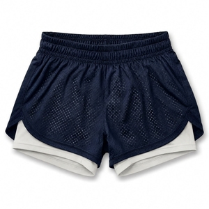Breathable 150GSM 2 in 1 Mesh Jogging Active Shorts Compression Liner <b>Elastic</b> Waist OEM - Product Image 1