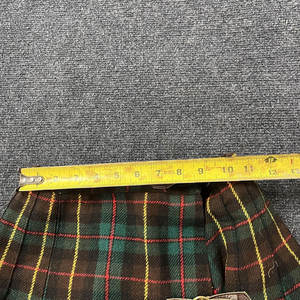 Mini-jupe écossaise vintage en laine faite à la main, plissée, à carreaux verts, avec boucle, style écolière, 2026 - Product Image 5
