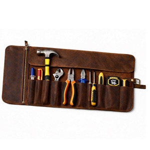 Premium leather <b>tool</b> <b>roll</b> organizer bags wholesale OEM supplier custom logo export quality portable storage custom quality - Product Image 1