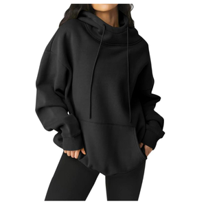 Sweat à capuche élégant en coton pour femme, manches longues, capuche réglable, design confortable pour les voyages et l'usage quotidien - Product Image 2