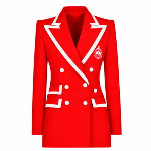 Delta |   Sigma |   Blazer d'affaires croisé Theta pour femme, veste de smoking de qualité supérieure, coupe moderne, revers pointus, sur mesure - Product Image 1