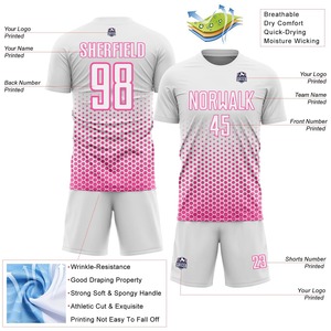 Camisetas de Fútbol Sublimadas Personalizadas Baratas de Francia, Camisetas de Fútbol con Logotipo Personalizado, Uniformes Completos para Equipos, Poliéster de Secado Rápido Plus - Product Image 3