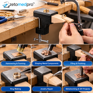Jewelry Bench <b>Peg</b> Anvil Vise with Changeable <b>Wooden</b> Bench Pin Stainless Steel Workshop Tool ZetomedPro - Product Image 5