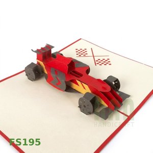 ANN HANDICRAFT Tarjeta de Felicitación 3D Pop-up Hecha a Mano en Vietnam, Personalizable, con Diseño de Coche de Fórmula 1, Invitaciones de Papel Troquelado de 4 Colores, FS195 - Product Image 6