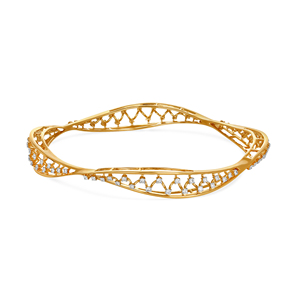 กำไลข้อมือทองคำขาว 14k ประดับเพชรเลี้ยงในห้องปฏิบัติการ ดีไซน์ลายฉลุประณีต พร้อมรายละเอียดการฝังเพชรแบบละเอียดอ่อน - Product Image 2