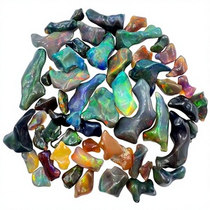 Natural Ethiopian Black Opal Rough High Quality Multi Fire Color Play Gemstone Third <b>Party</b> Certified No Hole Jewelry Making All - Product Image 2