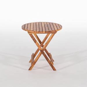 Table ronde pliable en bois de Sheesham, table basse portable en bois pour balcon, patio, jardin, salon, meubles d'extérieur et d'intérieur - Product Image 3