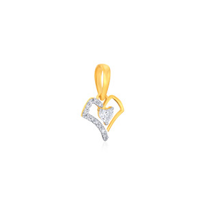 Pendentif en or jaune pour femme avec diamants de laboratoire taille cœur, bijou romantique pour le quotidien - Product Image 2