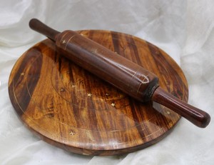 Custom Logo Wooden Chakla Belan Set Round Dough <b>Rolling</b> Board with <b>Pin</b> Holder For Chapati Roti Kitchenware Supply Wholesale - Product Image 3
