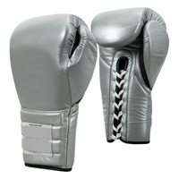 Guantes de boxeo de cuero genuino 100% de alta calidad con cordones y logotipo personalizado.