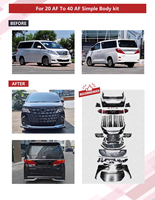 Kit de pare-chocs style Modellista pour Alphard Vellfire 2008-2015, série 20-40, avec phares LED - Pare-chocs de modernisation/amélioration