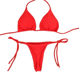 ชุดบิกินี่สายเดี่ยวเซ็กซี่สำหรับผู้หญิงชุดว่ายน้ำแบบมีสายคล้องคอผ่าข้างปรับได้ - Product Image 4